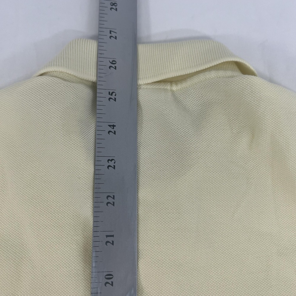 Lacoste Polo Shirt Mens Large Yellow Pique Cotton Croc Logo Short Sleeve - Picture 9 of 13